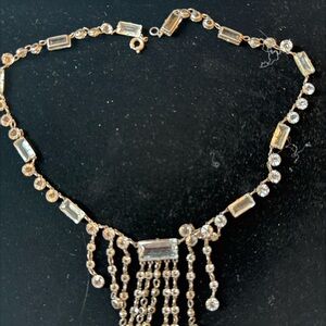 Vintage Elegant crystal and Silver Necklace